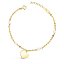 Pulsera de Oro Amarillo 18K con Perlas 3.5 mm y Corazón 10 mm – Regalo para Niña